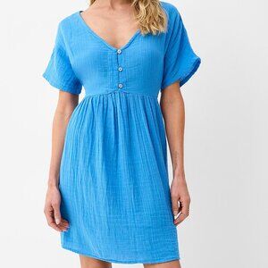 Rip Curl 100% Cotton Soda Blue Flared Minidress